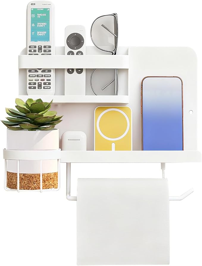 Bedside Wall Organizer Metal Shelf by Unknown