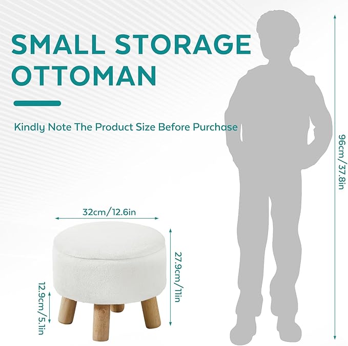 FIMIVIBI Small Foot Stool Ottoman - Image 2