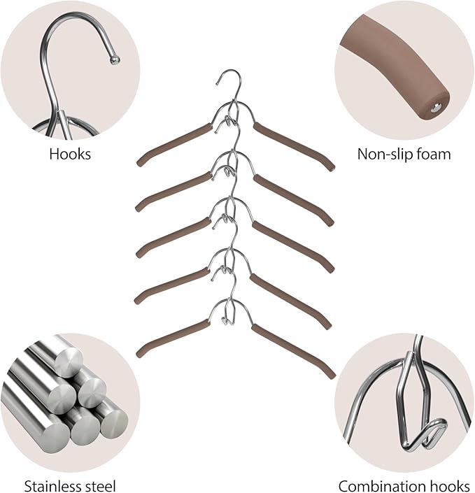 VWV Hangers, Space Saving Hanger, Heavy-Duty Stainless Steel Sweater and Shirt - Image 3