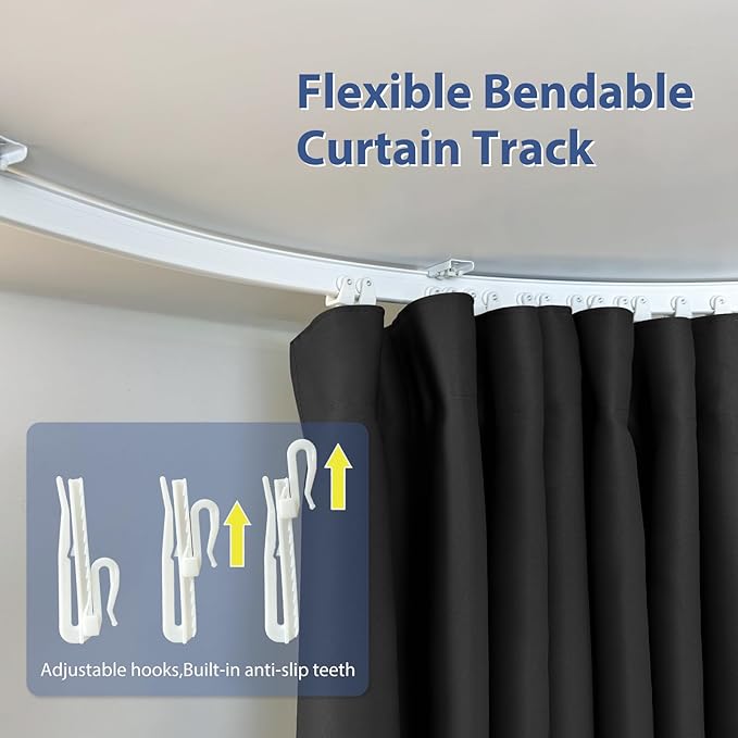 Room Divider Ceiling Mounted Curtains Track Sets Extra Wide Blackout Curtain - Image 5