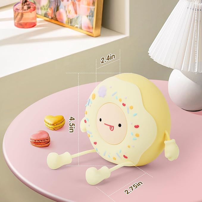 QANYI Donut Lover Lamp, Soft BPA Free Silicone Touch Night Light, Eye Caring - Image 8