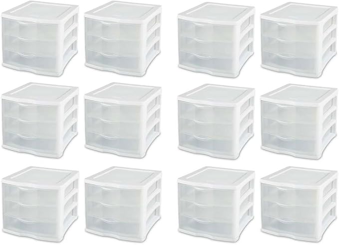 Sterilite ClearView Compact Stacking 3 Drawer Storage Organizer System by Sterilite