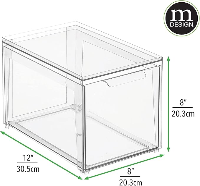 mDesign Plastic Stackable Closet Storage Organizer Bins - Image 4