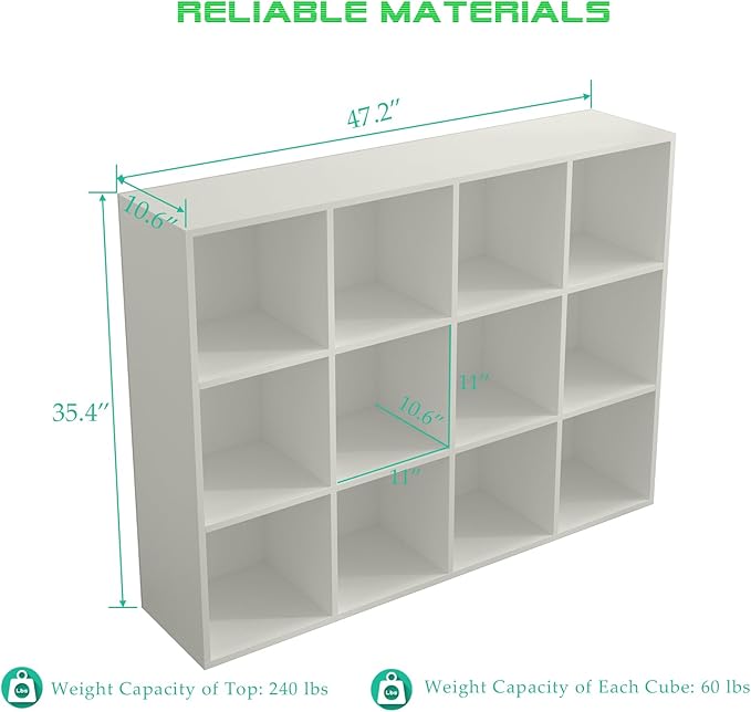 OSCHF 12-Cube Storage Shelf Bookcase - Image 3