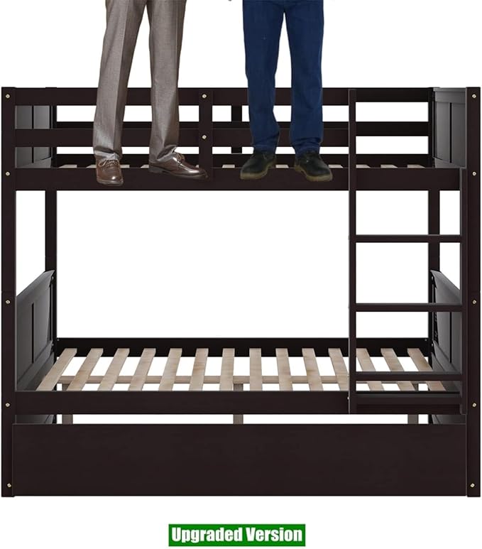 TSAMPA Latest Upgraded & Stronger Heavy Duty Solid Wood Full Over Full Bunk Bed - Image 8