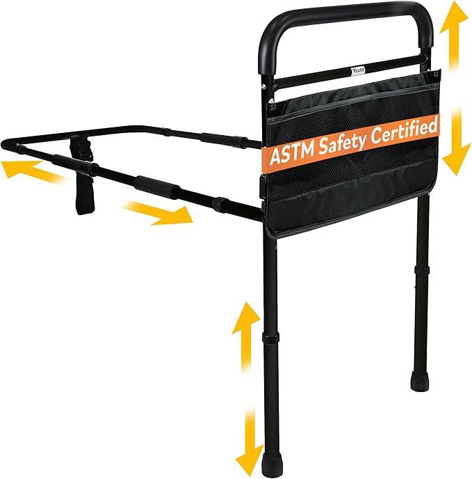 Vaunn Medical New Adjustable Bed Assist Rail Handle and Hand Guard Grab Bar by Vaunn