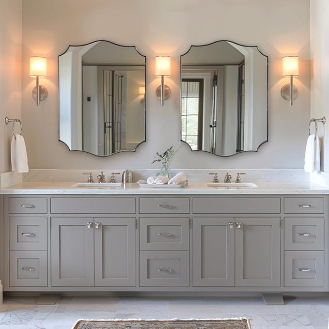 ANDY STAR Brushed Nickel Mirror, 22x30 Inch Silver Bathroom Vanity Mirror - Image 6
