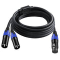 Seefeful XLR Splitter Cable, 1 Female to 2 Male Patch Y Cable Balanced by Seefeful
