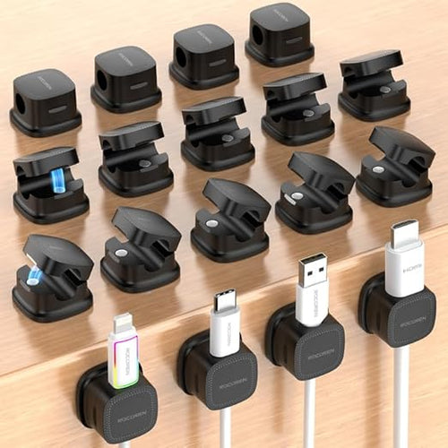 18 Pack Cable Management Cord Organizer, Magnetic Cable Clips-1s Lock, Rocoren by Rocoren