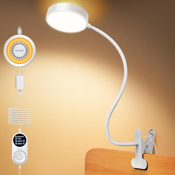 Glocusent Clip on Light, 72 LEDs Clip on Lamp by GLOCUSENT