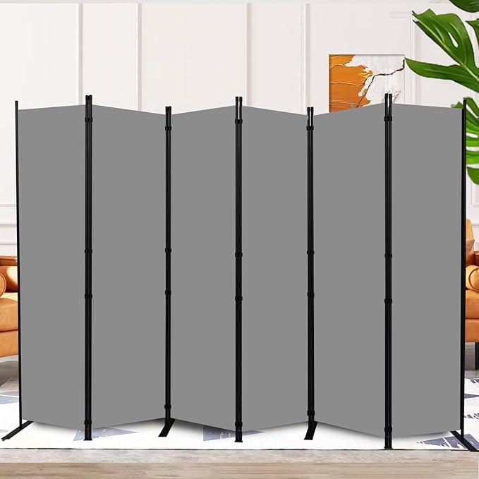 Room Divider and Folding Privacy Screens 6 Panel, 11 Ft Wide Room Partitions by HOMSCREENER