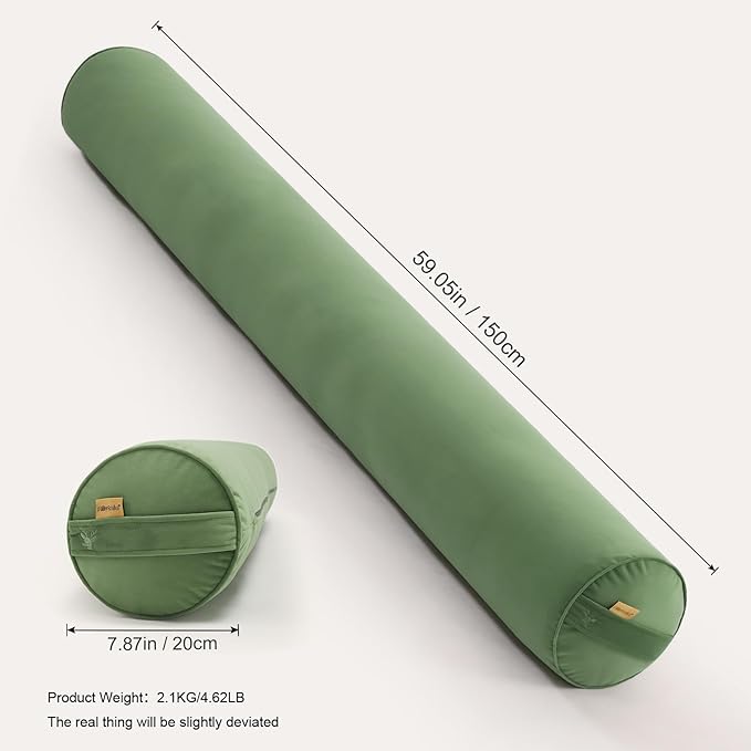 Bolster Pillow for Bed – Long Round Body Pillow for Adults, Cuddle Pillow for - Image 2