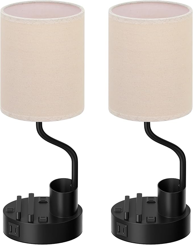Bedside Table Lamps for Bedroom Set of 2 - Image 8