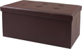 xupersodys 30 Inches Folding Storage Ottoman Bench, Faux Leather Footstool by Unknown