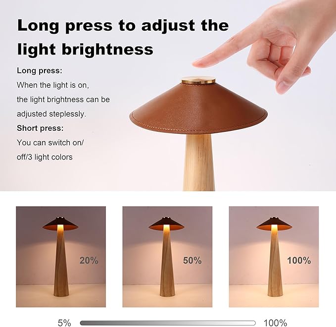 Battery Operated LED Table Lamps, 2000mAh Cordless Desk Lamp - Image 8