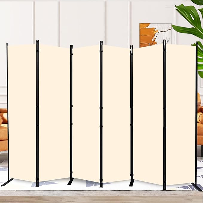 Room Divider and Folding Privacy Screens 6 Panel, 11 Ft Wide Room Partitions by HOMSCREENER