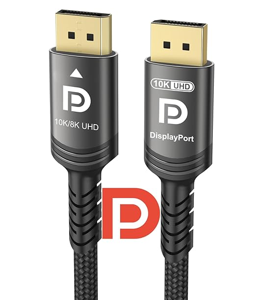 Ubluker 10K 8K DisplayPort 2.1 Cable 54Gbps 33 FT, Certified DP to DP Cord 4K by UblukerHigh-definitionlivingstartswithUblukerHDMIcables
