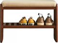 Wood Shoe Bench, 2-Tier Storage Bench by Grewood