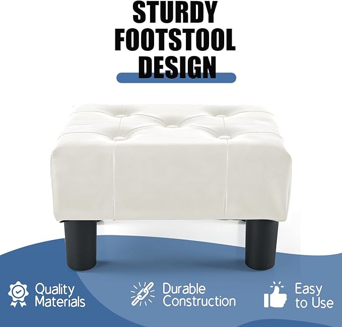 BRIAN & DANY Small Foot Stool, Leather Foot Stools - Image 4