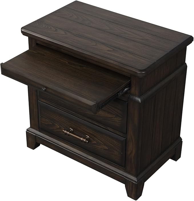 2 Drawer Nightstand Set of 2, Matching Bedside Tables - Image 4