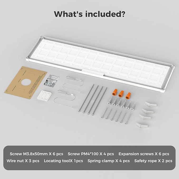 AIKVSXER 4 Pack 1x4 FT LED Flat Panel Light Surface Mount, - Image 8
