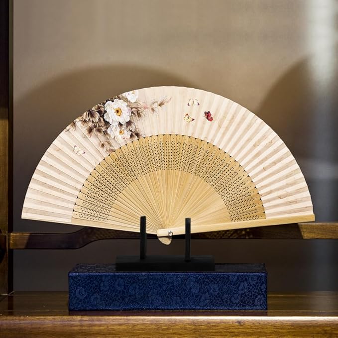 BESPORTBLE Wooden Hand Fan Stand Japanese Style Folding Fan Holder Portable - Image 5