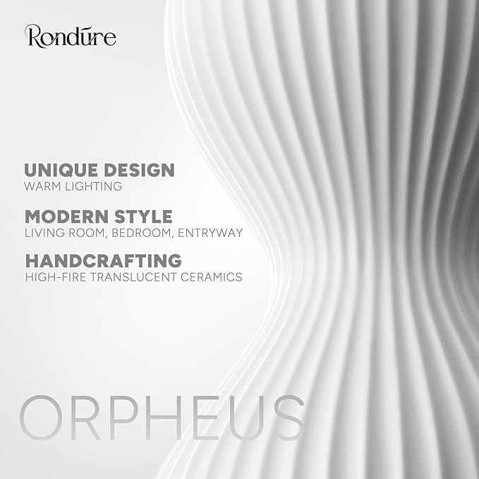 RONDURE 15.8" Modern Ceramic Table Lamp, Fully Dimmable Modern Bedside Lamps - Image 6