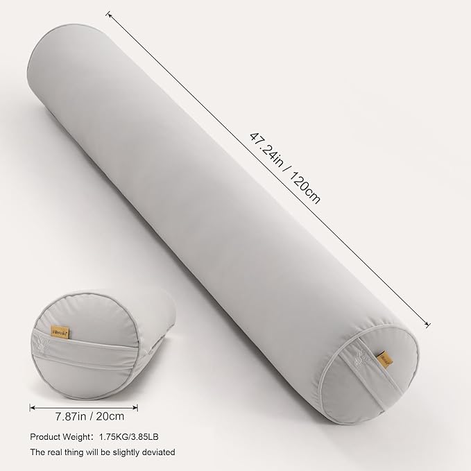 Long Pillow for Bed – Round Bolster Pillow for Adults, Body Pillow for Sleeping - Image 2