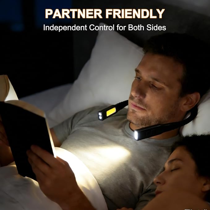 Rechargeable Neck Light with Dual-Sided LED, 1200mAh Battery, Large Velvet Neck - Image 2