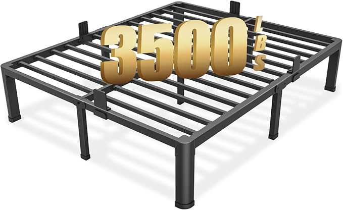 FUIOBYVV King Bed Frame with Round Corner Edge Legs, 14 Inch High 3500 lbs by FUIOBYVV