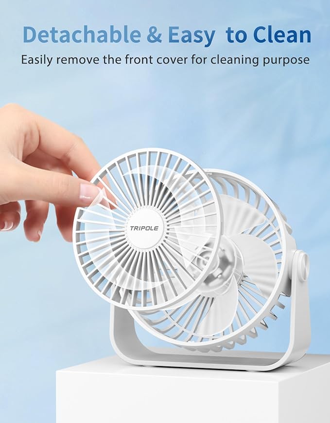 TriPole USB Desk Fan Portable Mini Fan Powerful 3 Speeds Wind Personal Desktop - Image 6