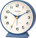 4.5" Battery Operated Retro Analog Alarm Clock, Small Silent Bedside Desk Clock by Tinload