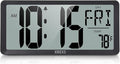 XREXS Large Digital Wall Clock, Battery Operated Alarm Clocks by XREXS