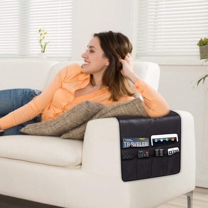 HAOMAIJIA Anti Slip Sofa Armrest Organizer Arm Chair Bedside Caddy Storage - Image 2