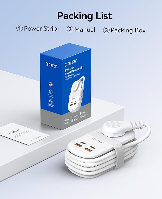 ORICO 65W GaN Travel Power Strip - Image 8