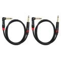 Rannsgeer 2 Pack 1/4 Inch TS Right Angle to 1/4 Inch TS 3 Feet Cable by Rannsgeer