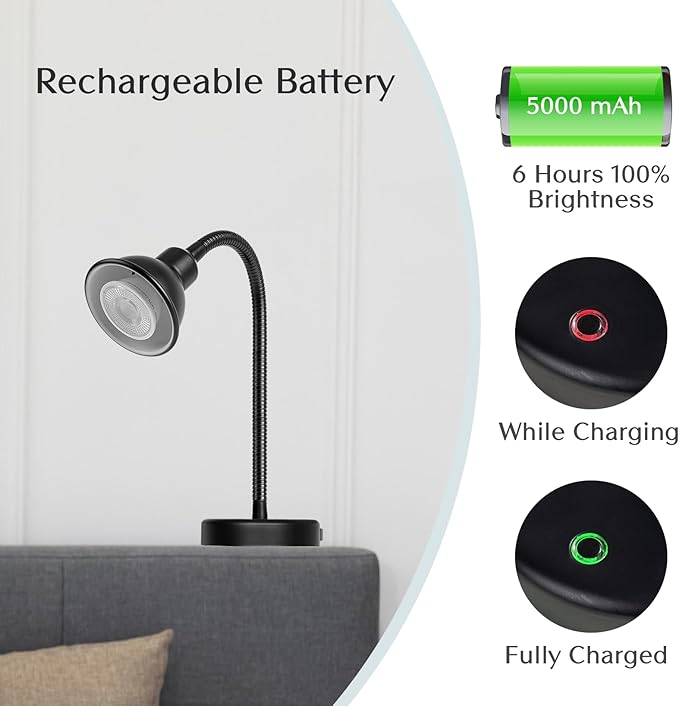 Solfres Innovative Design Rechargeable Headboard Reading Light. No Drilling - Image 3