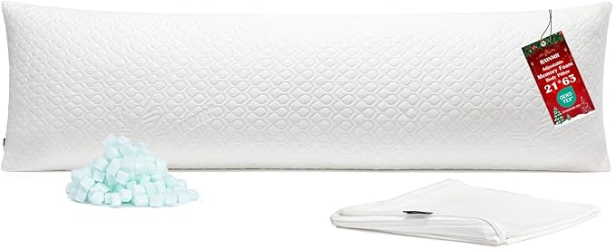 Extra Long Body Pillow Memory Foam 160x50cm – Body Pillows by RainmrBedding