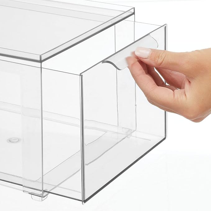 mDesign Plastic Stackable Closet Storage Organizer Bins - Image 8