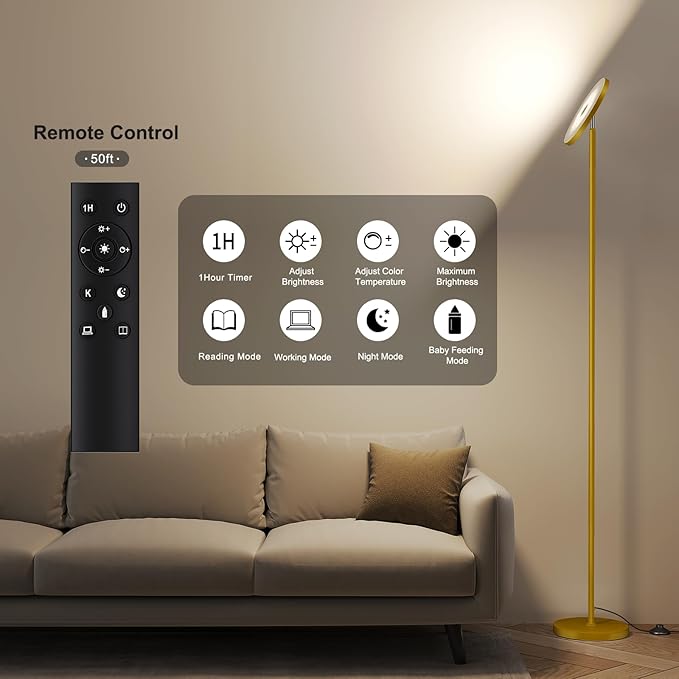 SUNMORY Floor Lamps for Living Room, 32W/3000LM Super Bright LED Floor Lamp - Image 4
