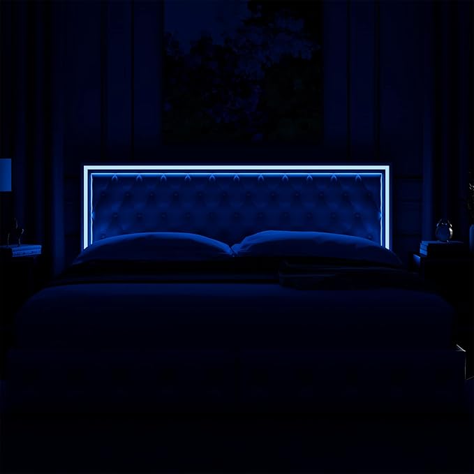 Keyluv Full Upholstered LED Bed Frame - Image 8
