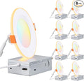 TORCHSTAR 8-Pack 5CCT 4 Inch Slim LED Recessed Lights by TORCHSTAR