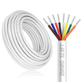 20 Gauge 8 Conductor Electrical Wire, 32.8FT White Stranded Low Voltage 20/8 by DEKIEVALE