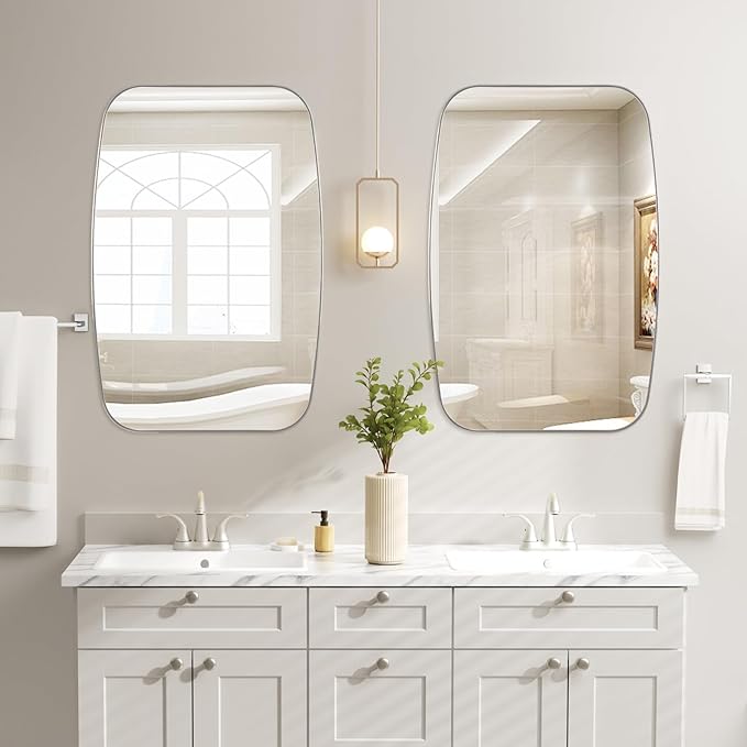 Brushed Nickel Bathroom Mirror, Living Room - Image 3