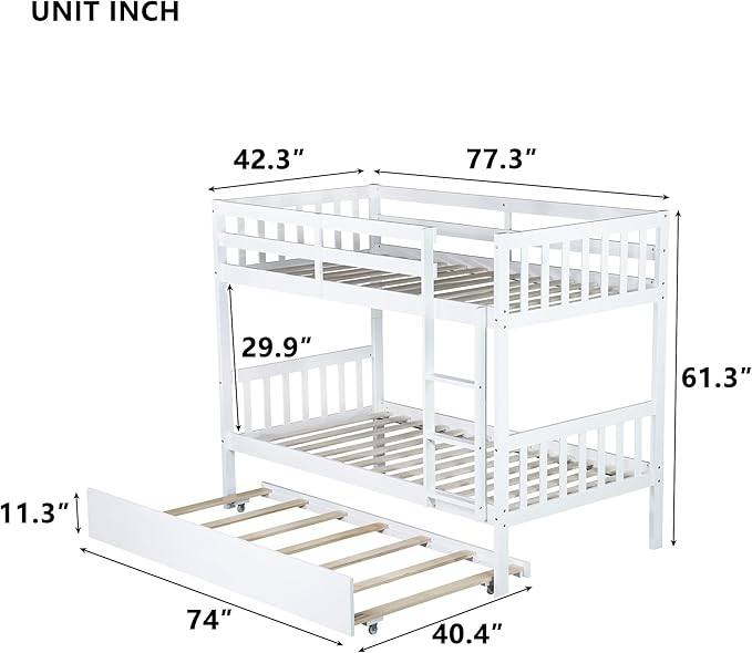 Bellemave Twin Over Twin Bunk Bed - Image 2