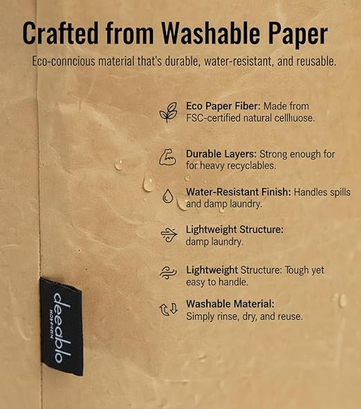 Deeablo New York Sustainable Reusable, Highly Versatile, Washable Paper Bag - Image 3