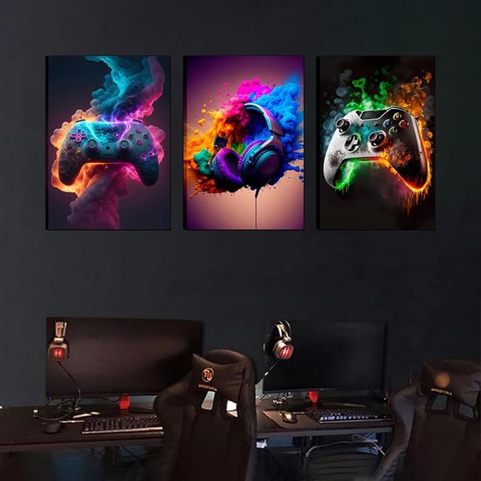Gaming Room Decor Canvas Wall Art Set of 3 - Image 9