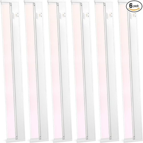 24" 6Pack Hardwired Under Cabinet LED Light Plug in, 16W 1200LM, Rotatable 45° by HOME