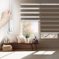 FOIRESOFT Standard Custom Blackout Zebra Roller Blinds Dual Layer Privacy Shade by Foiresoft