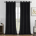 Joydeco Black 100% Blackout Curtains 96 Inch 2 Panels, Luxury Thermal Insulated by JOYDECO